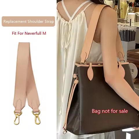 Cowhide Bag Strap For Lv Neverfull M Tote Bucket Bag Shoulder Strap Bag Belt Genuine Leather Bag Rep