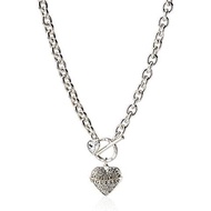 GUESS Women's Toggle Logo Charm Necklace, Silver, One Size