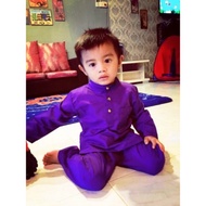 🌺 READYSTOCK 🌺 BAJU MELAYU WITH SAMPIN BUDAK PURPLE UNGU 3M 6M 9M 9y 10y 11y 12y BABY