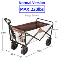 【A Like】 Collapsible Folding Utility Beach Wagon Cart Heavy Duty Large Capacity Fold Wagon Outdoor T