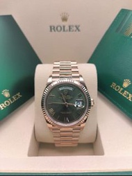 36mm 全新 ROLEX 勞力士 Day-Date 36 128235-0089 Olive-Green Dial