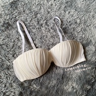 H&m BILLIE Strapless Balcette Bra / White Strapless Bra Branded Bra Push Up Padded Wire HNM Jastip O