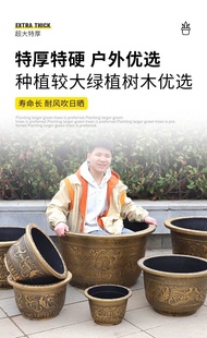SGD HOT! Extra Large Flower Pot Resin Thickened Large Flower Pot Iron Tree Fruit Tree Balcony Garden