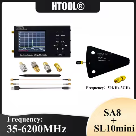 SA8 Spectrum Analyser 35-6200Mhz Handheld Portable RF Wireless Signal Test Instrument SL10mini Log P