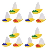 12Pcs Bath Boat Toy Plastic Sailboats Toys Bathtub Sailing Boat (Multicolor Small+Middle+Large Size)