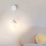 Wall Lamp Bedside Lamp Bedroom Background Wall Lamp Cream Style Boys Girls Bunny Bear Children's Roo
