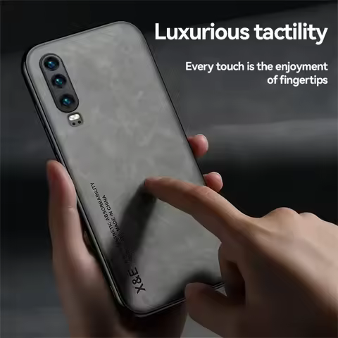 Magnetic Sheepskin Back Case Funda Cover For Huawei P30 P40 Lite 5G P50 Pro Leather Phone Case Huawe