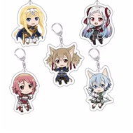Sword Art Online Q-Version keychain with Kirito, Asuna, Yuuki, Shino, cute, acrylic mica, anime fan 