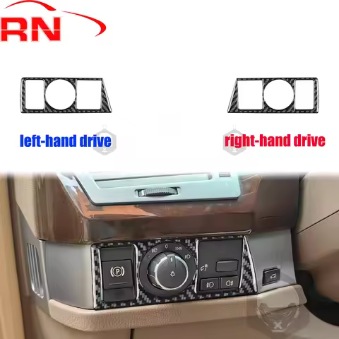 For BMW 7 Series E65 2002-2008 Modified Carbon Fiber Headlight Switch Cover Interior Piano Black Acc