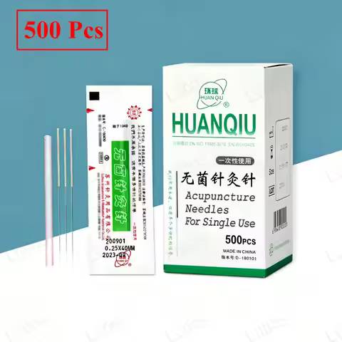 500Pcs Disposable Sterile Acupoint Acupuncture Needle with Tube Beauty Massage Needle Abdomen Needle