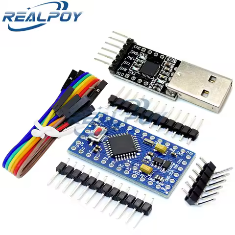 1PCS 6pin CP2102 USB 2.0 to TTL UART Module + 1PCS Pro Mini Module Atmega328 5V 16M For Arduino Comp