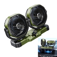 KIN Double Head Car Cooling Fan Professional Vehicle Air Circulator 2 Wind 360 Rotating Vehicle Cool