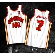 PBA RETRO JERSEY | Ginebra Na White Robert Jaworski 7 Jersey | Customize Full Sublimation Jersey