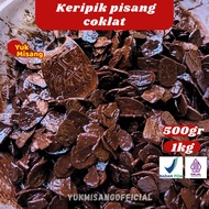 Keripik Pisang Coklat Lumer 1Kg Terlaris|Kripik Pisang Coklat Lumer Aneka Varian Topping Rasa