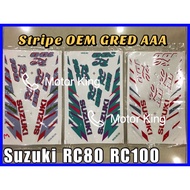 Stripe sticker cover set Suzuki RC80 RC100 RC ( 2 in 1 ) OEM