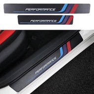Carbon Leather Fiber Door Sill Plate Car Stickers for BMW 1 2 3 4 5 6 7 Series X1 X2 X3 X4 X5 X6 X7 