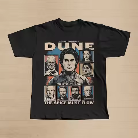 Dune Movie Graphic Tee | Paul Atreides Sci-Fi T-Shirt | The Spice Must Flow Arrakis Film Apparel