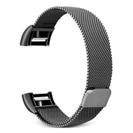 全城熱賣 - 適用於FITBIT Charge 2 智能手錶不銹鋼錶帶，尺寸：L (顏色：黑色)