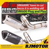 Suitable For QJmotor Srk600 Srk600rc Spiral Bottom Spiral Modified Exhaust Pipe Muffler Benelli Akra