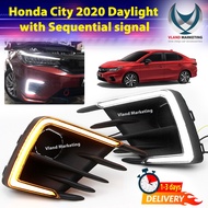 Honda City GN 2 GN 3 2020 RS Front Bumper LED DRL Daylight Daytime Running Light Lamp Fog Lamp with 