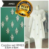 9pcs Beleza Beads Iron on Manik Tampal Bead Seterika Baju Kurung Moden Kebaya Baju Nikah Baju Kurung Pahang AM03