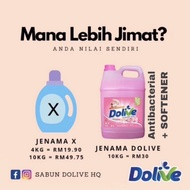 Sabun baju DOLIVE antibacterial + SOFTENER 10KG 3in1