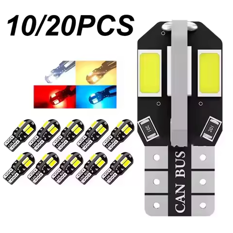10/20PCS W5W T10 LED Bulbs Canbus 5730 8SMD 12V 6000K 194 168 LED Car Map Dome Lights Parking Light 