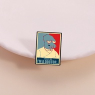 Anime Futurama Character Brooch UV Printing Retro Poster Metal Badge Cartoon Clothing Lapel Pin Jewe