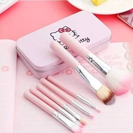 Kuas Make Up Hello Kitty Set Mini 7 in 1 Kemasan Kaleng - Kuas Make Up Wajah Hello Kitty Murah Unik 