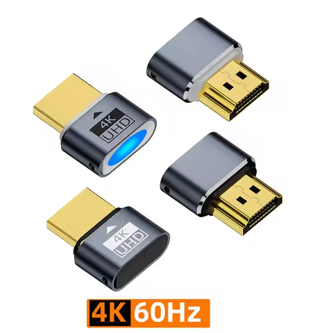 4K HDR Virtual Monitor EDID Display Emulator HDMI-compatible Dummy Plug Headless Ghost Adapter Suppo