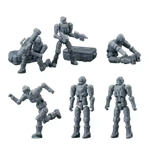 6Pcs/Box 1/60 Sheik Mainland 3MIN PROJECT Cooperative Combat Team Assembly Model Kit for Adult Colle