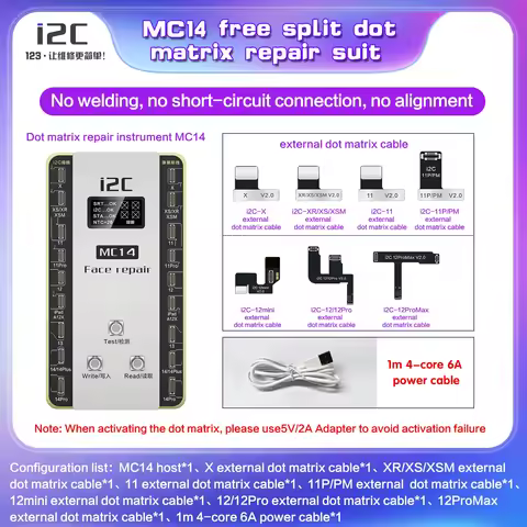 i2C I6S MC14 No Soldering Required Face ID Test Flex Cable No Welding for iPhone X-14 Pro Max Dot Ma
