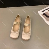 cod 2024 New Spring Summer Flat Ballet Shoes Womens Shoes Retro Satin Shoes Ballet Flats Women