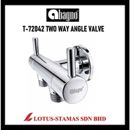 ABAGNO T-72042 SOLID BRASS TWO WAY ANGLE VALVE - BRASS CHROME
