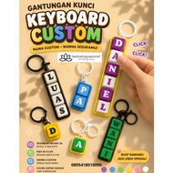 GANTUNGAN Custom Keychain Name Letter 3D Clicker Keyboard / KeyboardKeychain Custom Keycaps / Unique