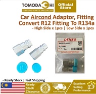 TOMODACHI Adaptor Fitting Car Aircond Convert R12 To R134a 2pcs High Side And Low Side With Valve Co