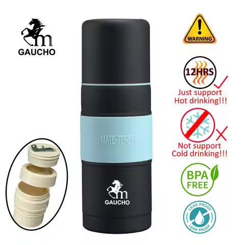 Gaucho Yerba Mate Thermos Cups Auto Refill Hot Water Not Support Cold Drinking Stainless Vacuum Flas