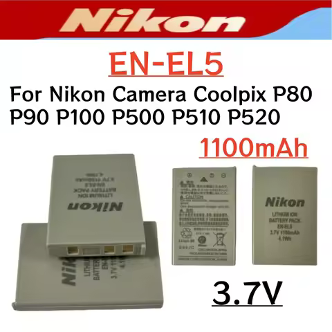Original 3.7V 1100mAh EN-EL5 EN EL5 EL5 Li-ion Rechargeable Battery For Nikon Camera Coolpix P80 P90