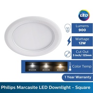 (4 Pack) Philips Marcasite Round LED Downlight - 12W 14W and 16W - Warm White Daylight and Cool White Colours - Slim Downlight