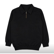 Men's half zipper jacket, vintage halfzip jacket, Simple Black sweater, Half Zipper