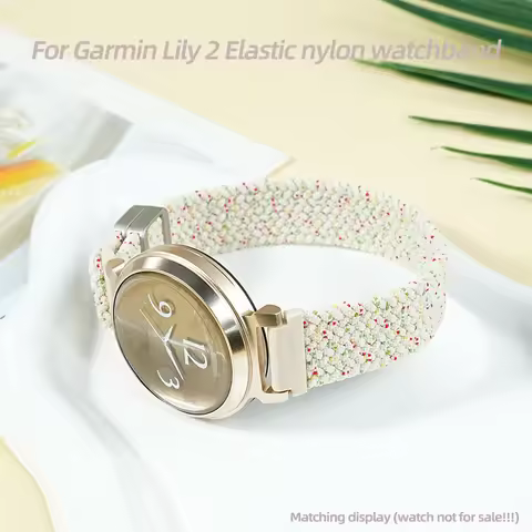 Elastic nylon watchband For Garmin Lily 2 14mm girl's Strap For Garmin Lily2 Magnetic folding buckle
