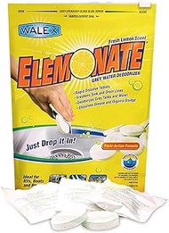 Walex TOI-61776 Elemonate Grey Water Deodorizer Drop-Ins, Fresh Lemon Scent (Pack of 5)