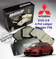 Works Engineering Brake Pad Mitsubishi EVO 5 6 7 8 9 Brembo F50 4Pot Caliper (Front) Works Brake Pad