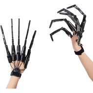 Halloween Gloves: Skull Fingers Articulated Devil Claws Cosplay Ghost Hands - All Finger Fit, Flexib