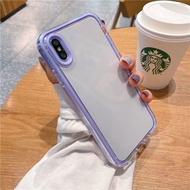 Goodcase🔥Ready Stock🔥เคส ไอโฟน11 กันกระแทก3 in 1 Case For iPhone 11/XR 15 Pro Max 12 13 14 Pro Max iPhone 6 6s Plus 7 Plus 8 Plus SE 2020 XS Max 14 Plus Macaron Transparent Shockproof Phone case Luxury Clear TPU Protective Cover