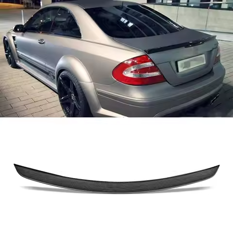 Carbon Spoiler for Benz C209 CLK200 280 350 55 63 W209 Black Tail Fin Car Rear Wing Accessories