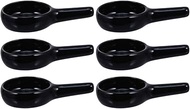 HEALLILY 6pcs Tealight Candle Spoon Wax Warmer Spoon Ceramic Small Candle Holder for Essential Oil Burner Tealight Candle Holder Fragrance Aromatherapy Diffuser (Black)