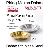 Pasta Dinner Plate Pasta Plate/ Deep Dinner Plate/ Stainless Steel/ Silver Color/ Gold Color/