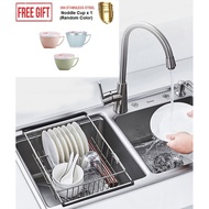 Stainless Steel Adjustable Dish Drainer Rack Stainless Steel Dish Basket Over the Sink Basket Rustpr