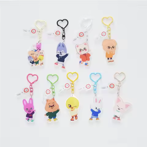 New Kpop Straykids Acrylic Keychain SKZOO FELIX Creative Support Stick Acrylic Keychain Pendant Peri